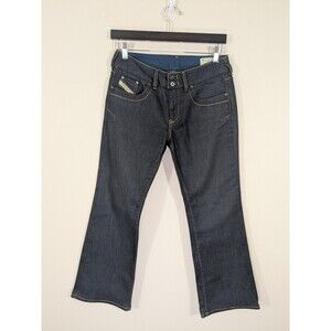 Womens Diesel Bootcut Jeans 10" Rise Stretch Dark Wash Zip Fly Ronhar W28 L27
